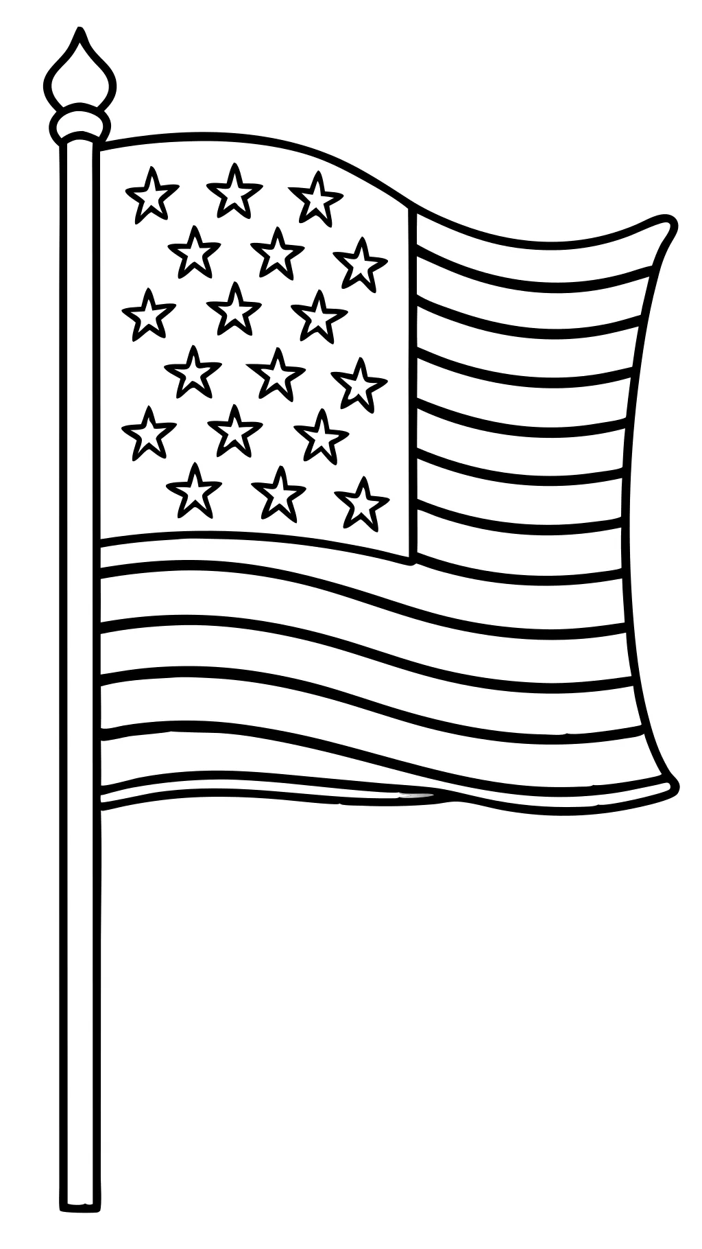 drapeau de la page à colorier des États-Unis